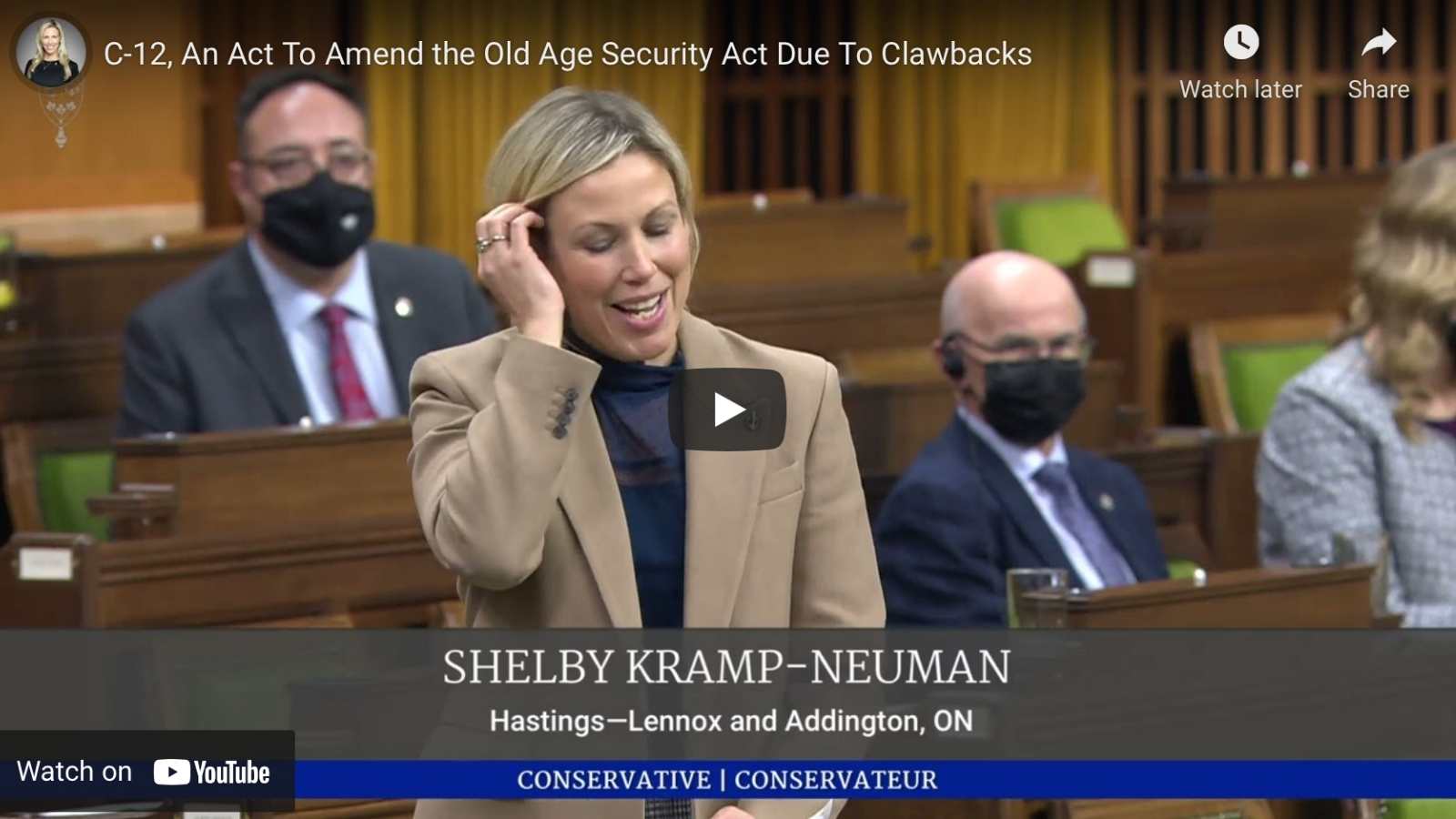 Shelby Kramp-Neuman MP standing in the House of Commons on February 14, 2022